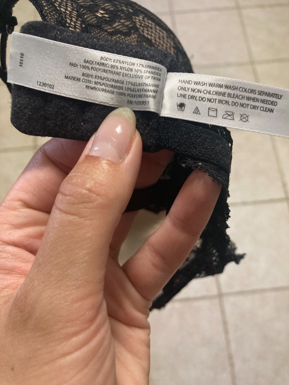 Natori Private Luxuries Black Lace Bra Size 38B Nordstrom Brand - Picture 7 of 7